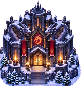 Dragon gym, a fortress guarded by stone dragons