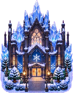 Ice gym, a palace of crystal spires