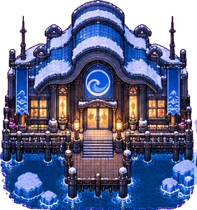 Water gym, a hall built over the harbour