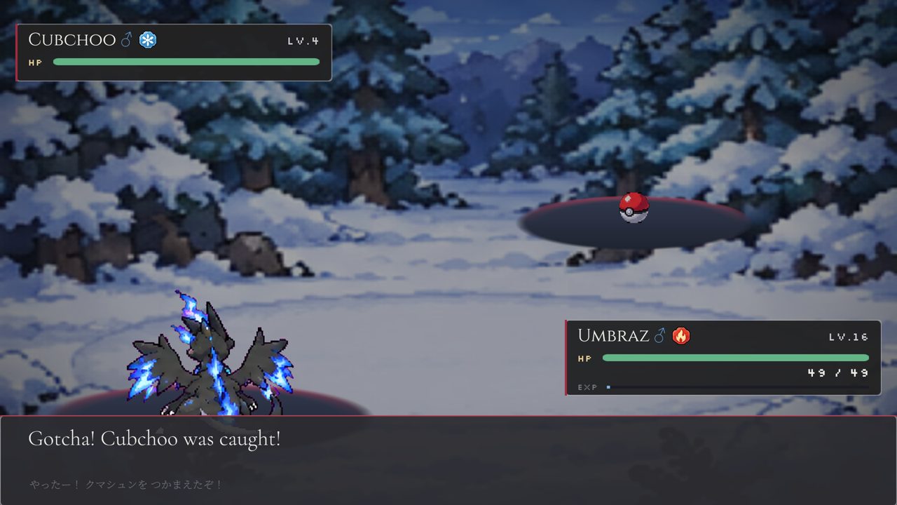 Catching a Cubchoo in the snow